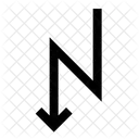 Zickzack Abwarts Lage Symbol