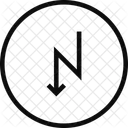 Zickzack Abwarts Lage Symbol