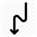 Zickzack Abwarts Lage Symbol