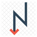Zickzack Abwarts Lage Symbol