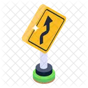 Aufwarts Schild Zickzack Strassenschild Pfeilschild Symbol