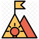Ziel Flagge Berg Symbol