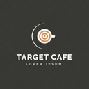 Target Cafe Heisser Kaffee Cafe Logo Symbol