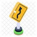 Upward Sign Board Zig Zag Roadbord Arrow Board Icon