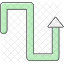 Zig Zag Route Lineal Color Icon Icon