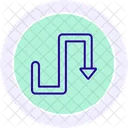 Zig Zag Route Color Circle Icon Icon