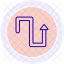 Zig Zag Route Color Circle Icon Icon