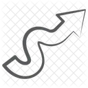 Zigzag Arrow Short Arc Arrow Arrowhead Icon