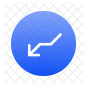 Zigzag down left arrow  Icon