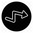 Flecha derecha en zigzag  Icono