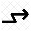 Zigzag Fleche Droite Icône