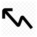 Zigzag Haut Gauche Icône