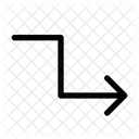 Zigzag Right Down Arrow Direction Icon