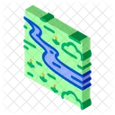 River Landscape Among Icon