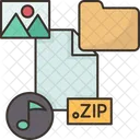 Zip 파일 파일 데이터 처리 아이콘