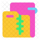 Zip Folder Zippers Data Icon