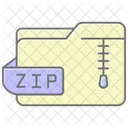 Zip Folder Lineal Color Icon Icon