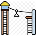 Zip Line Sports Kindergarten Icon