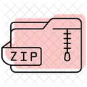 Zip Ordner Farbe Schatten Dunnlinien Symbol Symbol