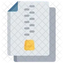 Zipped Document Compressed Note Icon