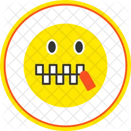 Zipper-mouth face Emoji Icon