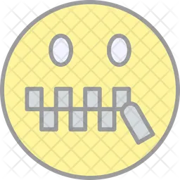 Zipper Mouth Face Emoji Icon