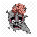 Zombie Skull Brain Icon
