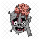 Zombie Brain Scary Icon
