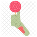 Zombie Hand Cartoon Lollipop Candy Candy Holding Icon