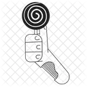 Zombie hand holding lollipop candy  Icon