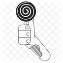 Zombie hand holding lollipop candy  Icône