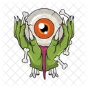 Zombie Hand Eyeball Halloween Icon