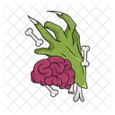 Mano Zombie Cerebro Mente Icono