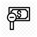 Zoom out in magyfing glass with money  Icon