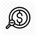 Zoom with money in magnyfing glass  Icon