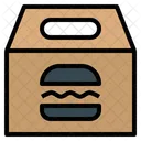 Essen Zum Mitnehmen Fastfood Lieferung Burger Streetfood Truck Symbol