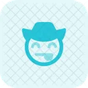 Zunge Lachelnd Augen Cowboy Symbol