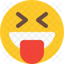 Glucklich Zunge Festgefahren Symbol
