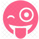 Rosa Zunge Zwinkern Symbol