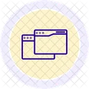 Zwei Fenster Browser Popup Symbol