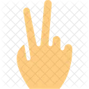 Zwei Finger Sieg Handzeichen Symbol