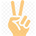 Zwei Finger Sieg Handzeichen Symbol