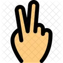 Zwei Finger Sieg Handzeichen Symbol