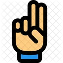 Zwei Finger Sieg Handzeichen Symbol