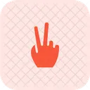 Zwei Finger Sieg Handzeichen Symbol