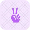 Zwei Finger Sieg Handzeichen Symbol