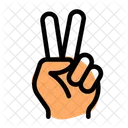 Zwei Finger Sieg Handzeichen Symbol