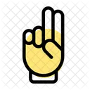 Zwei Finger Sieg Handzeichen Symbol