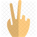 Zwei Finger Sieg Handzeichen Symbol