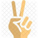 Zwei Finger Sieg Handzeichen Symbol